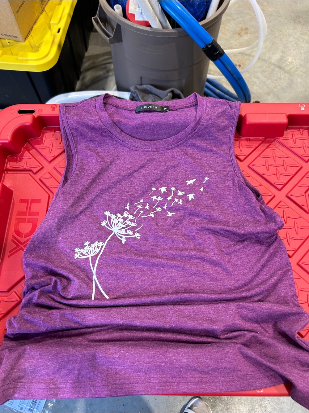 Luvveve Purple Dandelion Graphic Tank Top